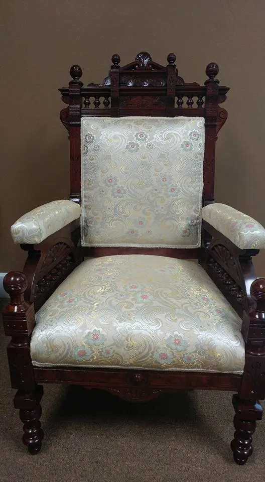 Upholstery Fabric With White Floral Design — Tallahassee, FL — Jones Upholstery LLC